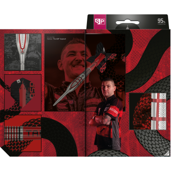 Target Nathan Aspinall Black - Swiss Point - Steeldarts Verpackung